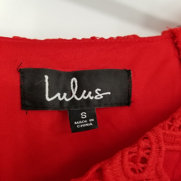 Lulu's | Briarwood Red Lace Midi Dress - Picture 4 of 9